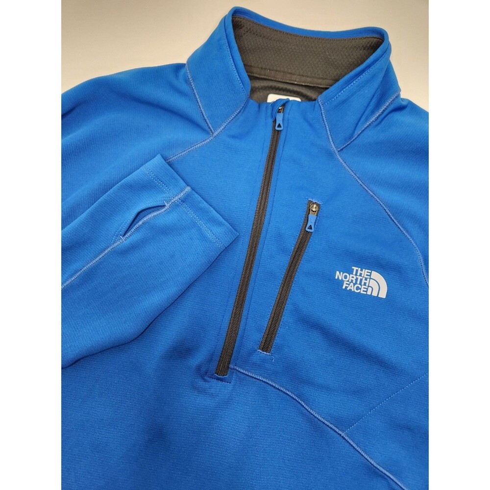 The North Face Shirt Men's M Blue Long Sleeve Impulse Active‎ Flashdry 1/4 Zip